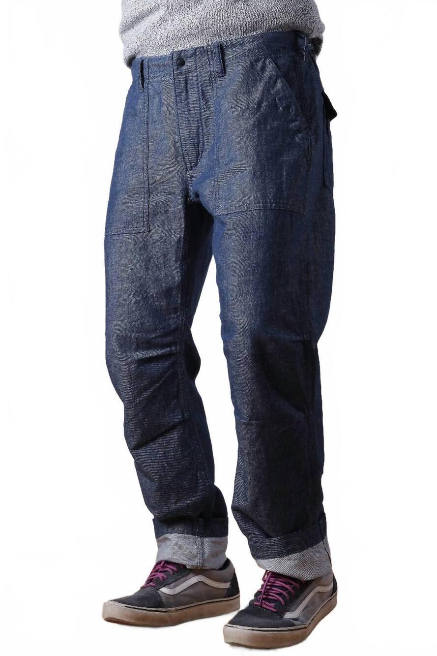 NEW RELWEN cotton linen supply pants in indigo